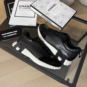 Hermes Bouncing Sneaker Black White Leather