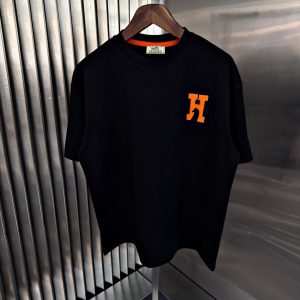 Hermes Logo T-Shirt Zwart