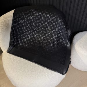 Louis Vuitton Sjaal Zwart Grijs