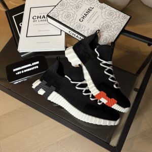 Hermes Lift Slip-on Sneaker Black White Orange