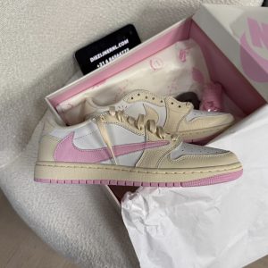 Jordan 1 Low X Travis Scott Sail Shy Pink
