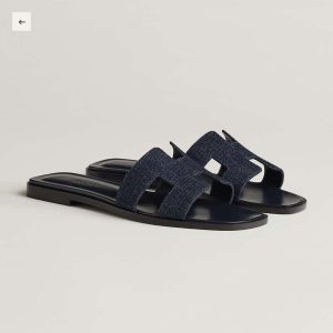 Hermes Oran Sandal Denim Blue