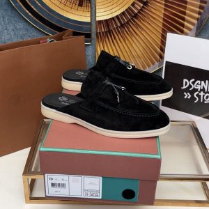 Loro Piana Babouche Loafers Black