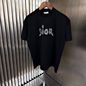 Dior Geborduurd T-Shirt Zwart