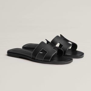 Hermes Oran Sandal Black