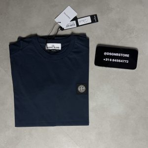 Stone Island Basic T-Shirt Navy Blauw