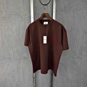 Ami Paris Logo T-Shirt Bruin