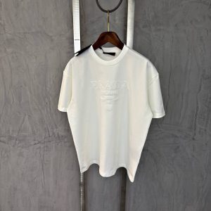 Prada Geborduurd T-Shirt Wit
