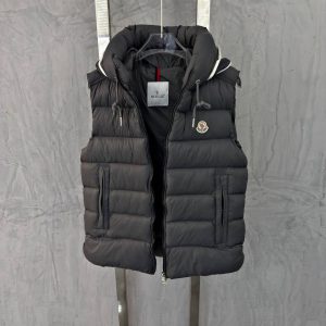 Moncler Cardamine Hooded Down Gilet Grey Bodywarmer
